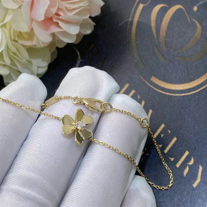 [Lucky Star]FRIVOLE GOLD FLOWER PINK MALACHITE BRACELET