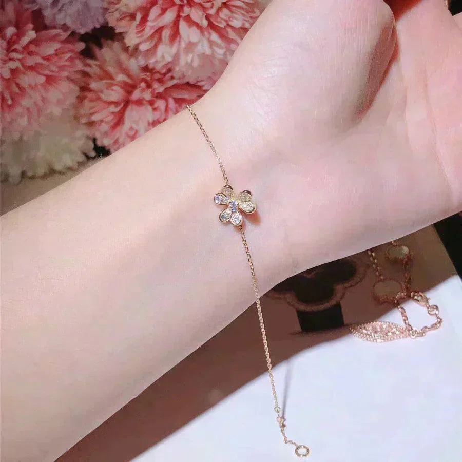 [Lucky Star]FRIVOLE GOLD FLOWER DIAMOND BRACELET
