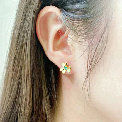 [Lucky Star]FRIVOLE  FLOWER MALACHITE EARRINGS