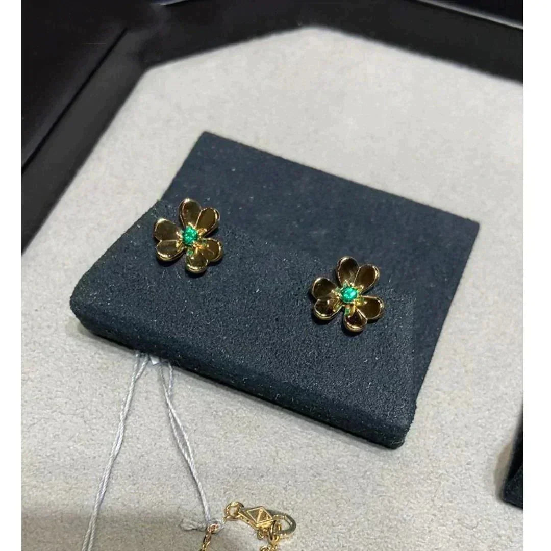 [Lucky Star]FRIVOLE  FLOWER MALACHITE EARRINGS