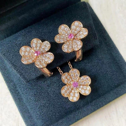 [Lucky Star]FRIVOLE ROSE GOLD FLOWER DIAMOND NECKLACE
