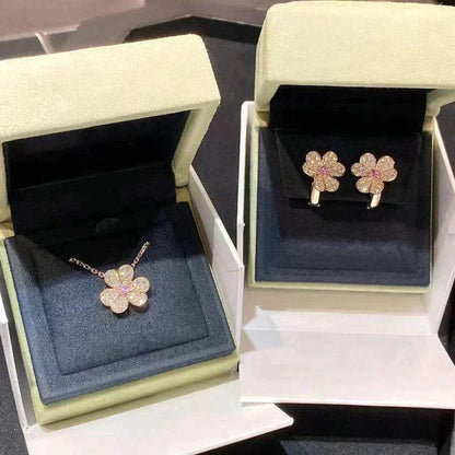 [Lucky Star]FRIVOLE ROSE GOLD FLOWER DIAMOND NECKLACE