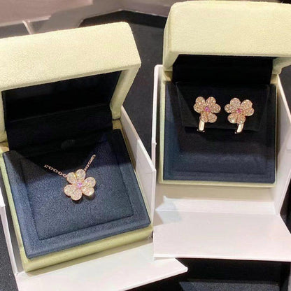 [Lucky Star]FRIVOLE ROSE GOLD FLOWER DIAMOND NECKLACE