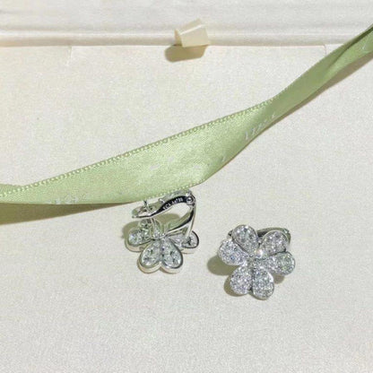 [Lucky Star]FRIVOLE SILVER FLOWER DIAMOND EARRINGS