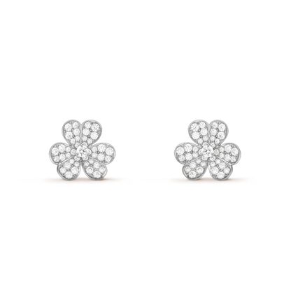 [Lucky Star]FRIVOLE SILVER FLOWER DIAMOND EARRINGS