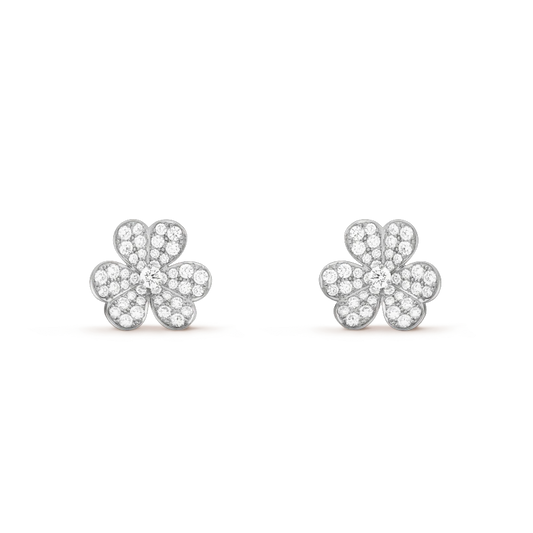 [Lucky Star]FRIVOLE SILVER FLOWER DIAMOND EARRINGS