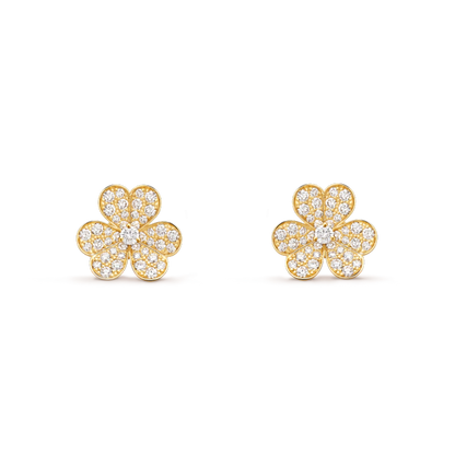 [Lucky Star]FRIVOLE GOLD FLOWER DIAMOND EARRINGS