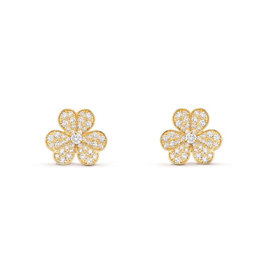 [Lucky Star]FRIVOLE GOLD FLOWER DIAMOND EARRINGS