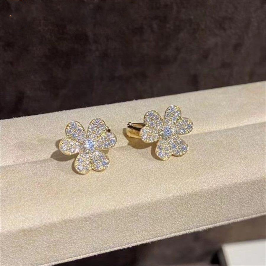[Lucky Star]FRIVOLE GOLD FLOWER DIAMOND EARRINGS