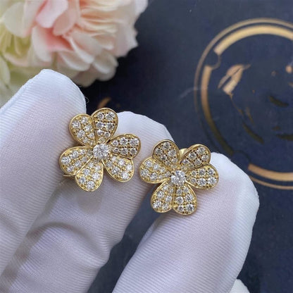 [Lucky Star]FRIVOLE GOLD FLOWER DIAMOND EARRINGS