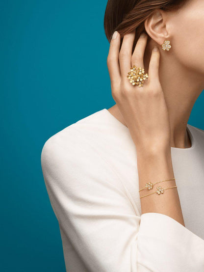 [Lucky Star]FRIVOLE GOLD FLOWER DIAMOND EARRINGS