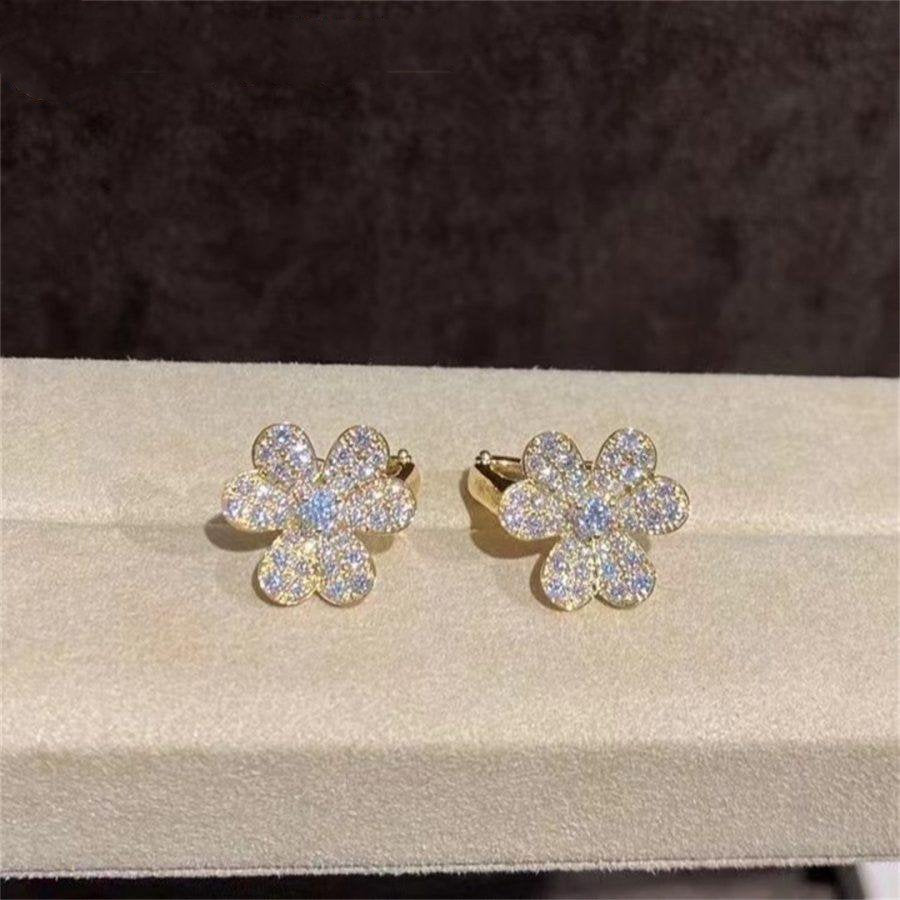 [Lucky Star]FRIVOLE GOLD FLOWER DIAMOND EARRINGS