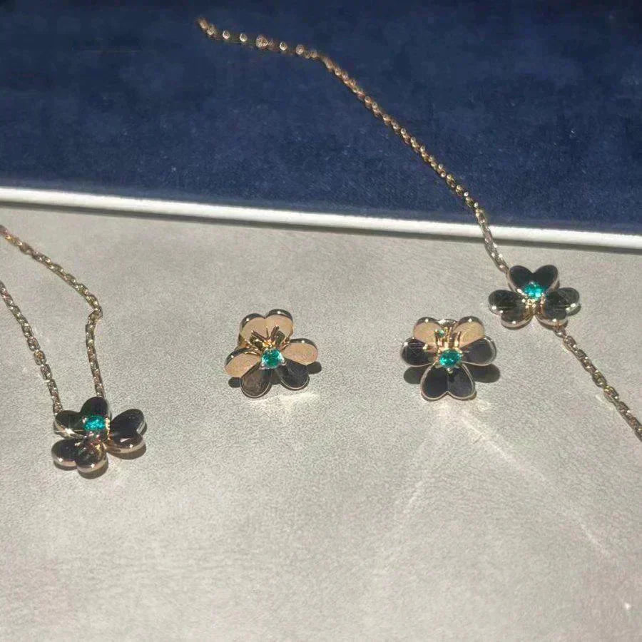 [Lucky Star]FRIVOLE  FLOWER MALACHITE EARRINGS
