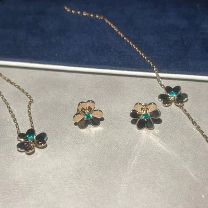 [Lucky Star]FRIVOLE  FLOWER MALACHITE EARRINGS