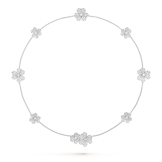 [Lucky Star]FRIVOLE SILVER 9 FLOWERS NECKLACE