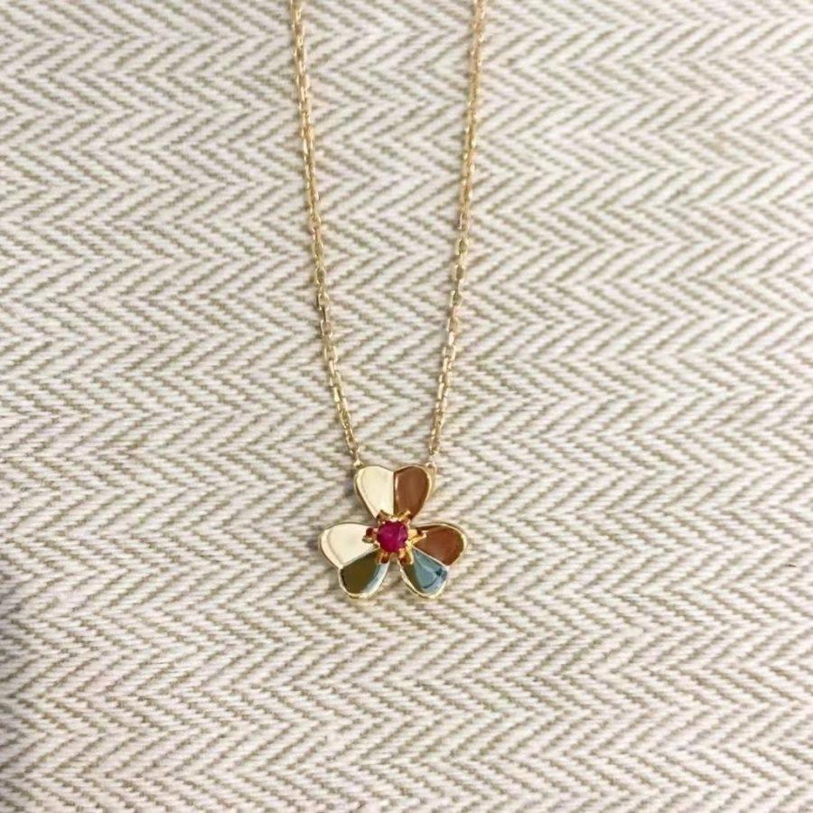 [Lucky Star]FRIVOLE GOLD FLOWER NECKLACE