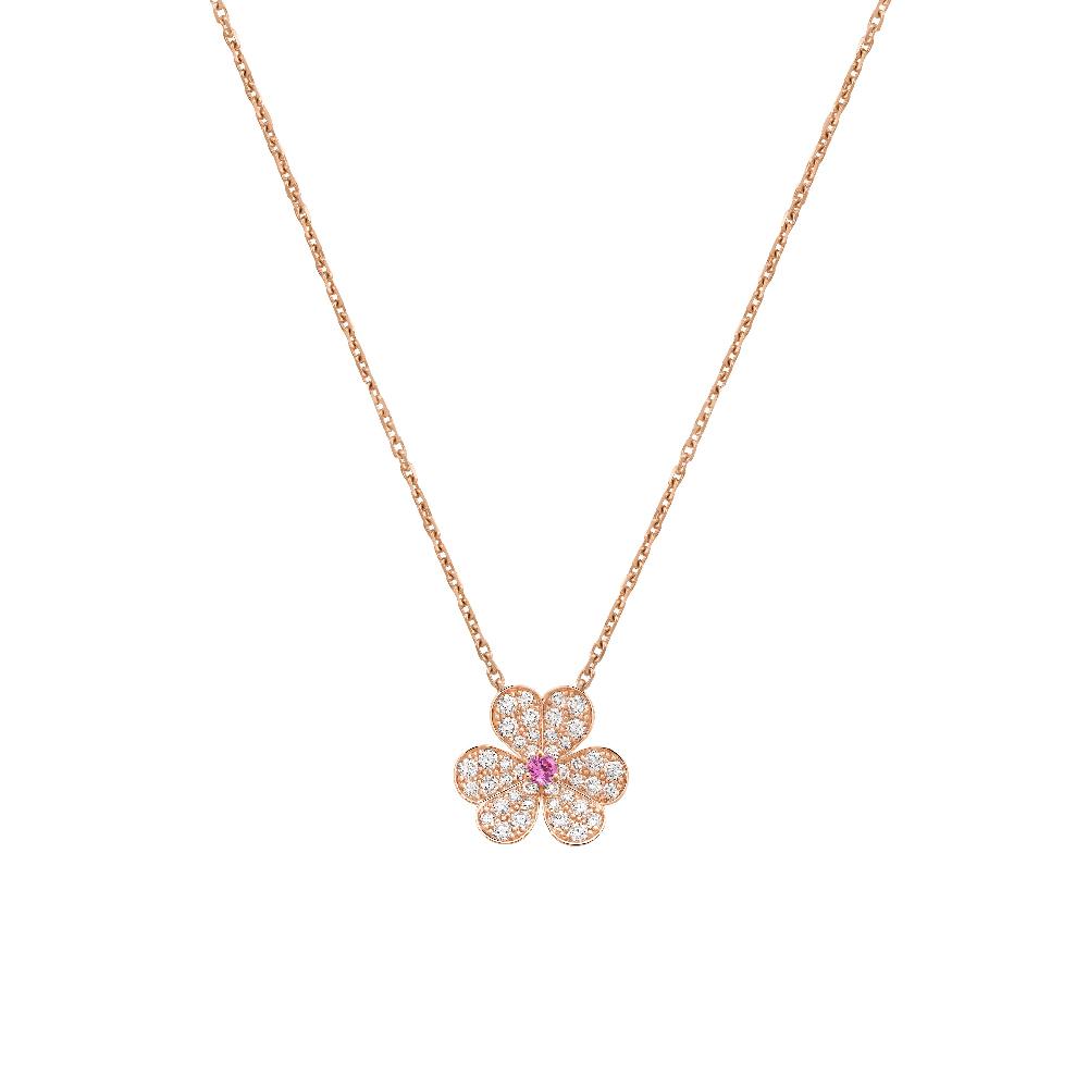 [Lucky Star]FRIVOLE ROSE GOLD FLOWER DIAMOND NECKLACE