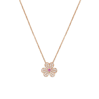 [Lucky Star]FRIVOLE ROSE GOLD FLOWER DIAMOND NECKLACE