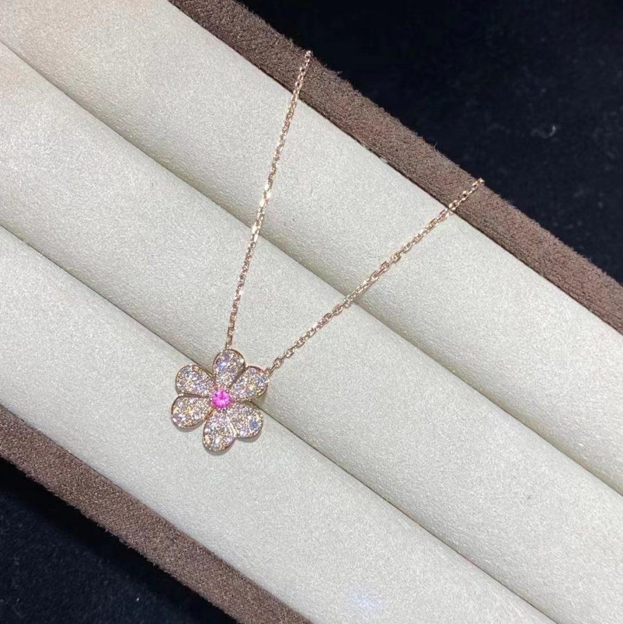 [Lucky Star]FRIVOLE ROSE GOLD FLOWER DIAMOND NECKLACE
