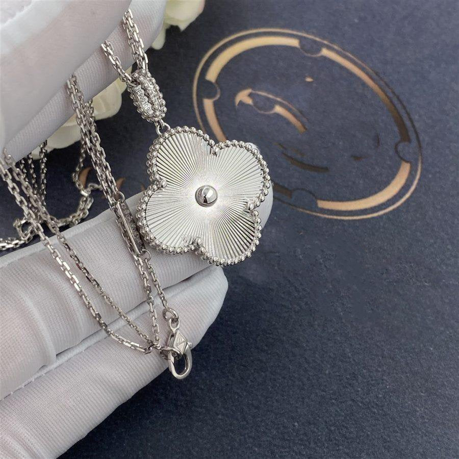 [Lucky Star]CLOVER 25MM SILVER BIG CLOVER NECKLACE