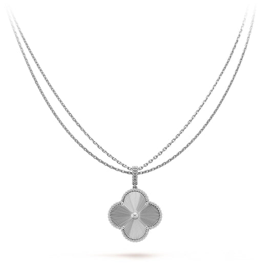 [Lucky Star]CLOVER 25MM SILVER BIG CLOVER NECKLACE