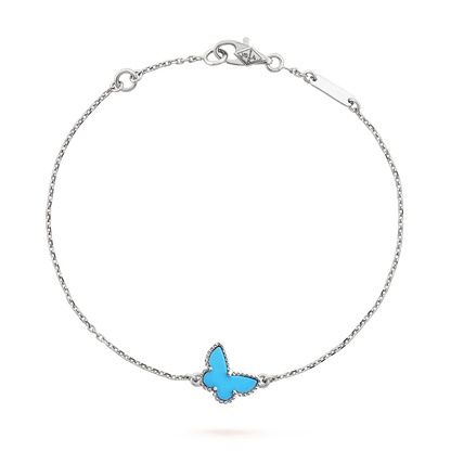[Lucky Star]BUTTERFLY TURQUOISE BUTTERFLY BRACELET SILVER