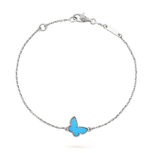 [Lucky Star]BUTTERFLY TURQUOISE BUTTERFLY BRACELET SILVER