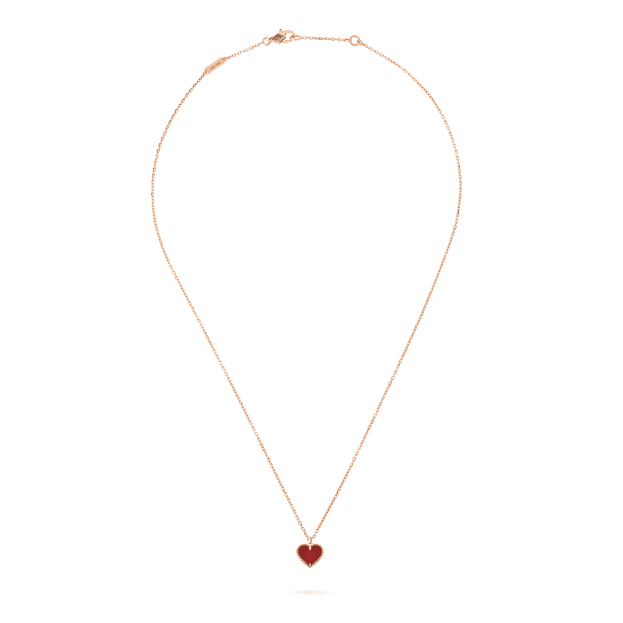 [Lucky Star]SWEET CLOVER CARNELIAN HEART NECKLACE