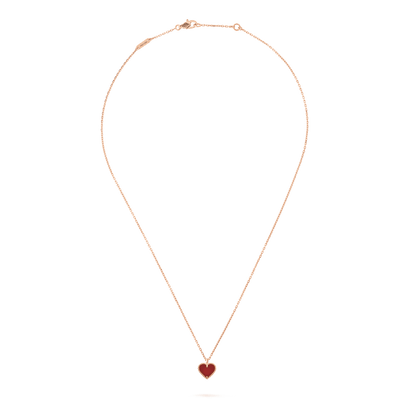 [Lucky Star]SWEET CLOVER CARNELIAN HEART NECKLACE