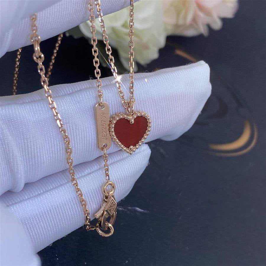 [Lucky Star]SWEET CLOVER CARNELIAN HEART NECKLACE