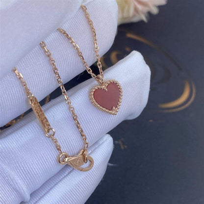 [Lucky Star]SWEET CLOVER CARNELIAN HEART NECKLACE