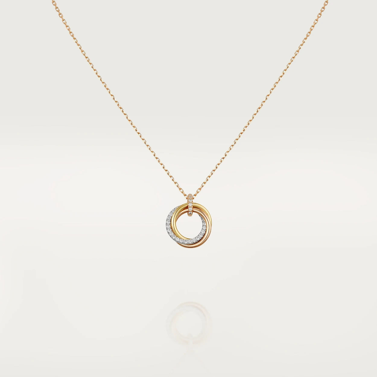 [Lucky Star]TRINITY NECKLACE SILVER GOLD PINK GOLD DIAMONDS