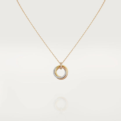 [Lucky Star]TRINITY NECKLACE SILVER GOLD PINK GOLD DIAMONDS