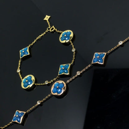 [Lucky Star]STAR AND SUN 4 MOTIF BLUE BRACELET
