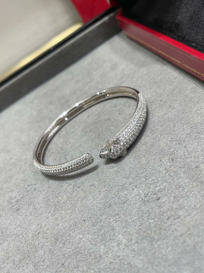 [Lucky Star]PANTHERE FULL DIAMOND OPEN BRACELET