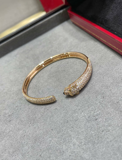 [Lucky Star]PANTHERE FULL DIAMOND OPEN BRACELET