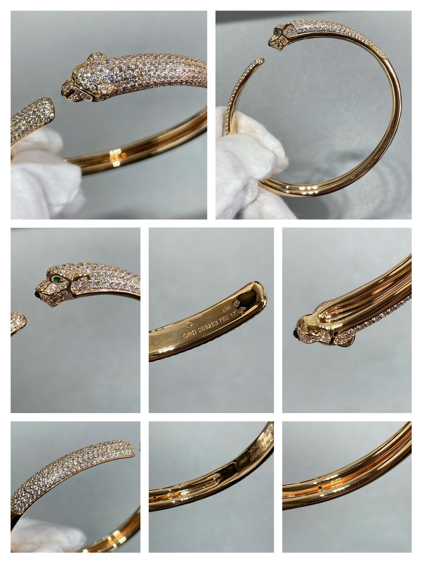 [Lucky Star]PANTHERE FULL DIAMOND OPEN BRACELET