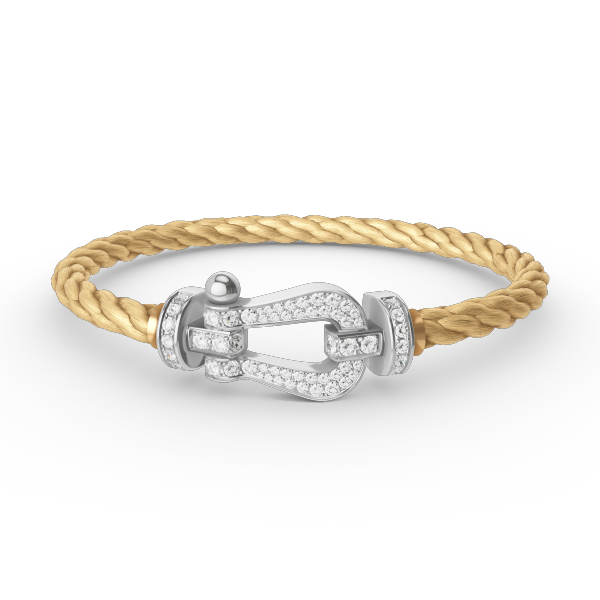 [Lucky Star]FORCE LARGE HORSESHOE FULL DIAMOND BRACELET SILVER