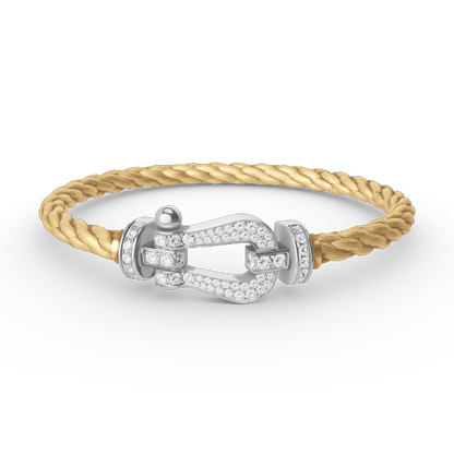 [Lucky Star]FORCE LARGE HORSESHOE FULL DIAMOND BRACELET SILVER
