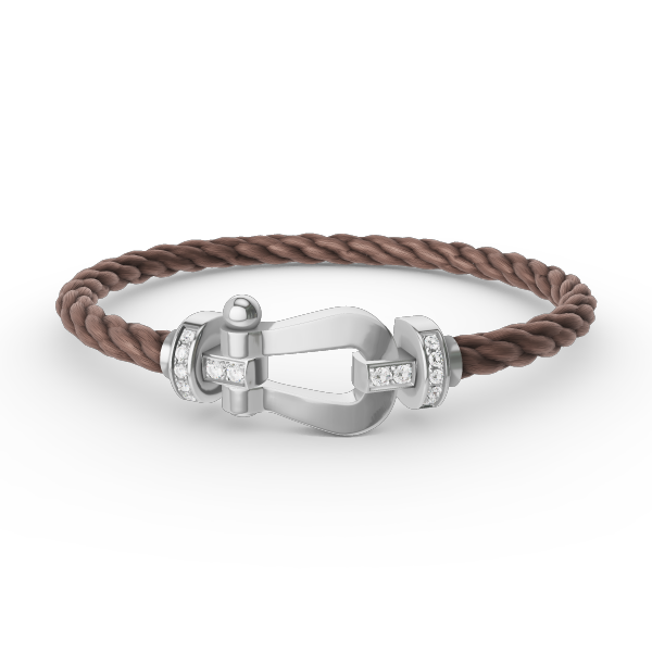 [Lucky Star]FORCE LARGE HORSESHOE HALF DIAMOND BRACELET SILVER