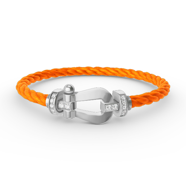 [Lucky Star]FORCE LARGE HORSESHOE HALF DIAMOND BRACELET SILVER