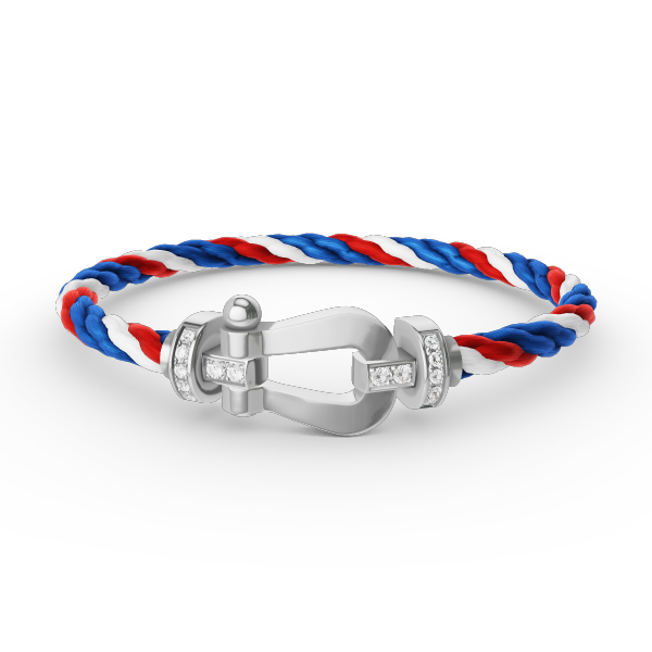 [Lucky Star]FORCE LARGE HORSESHOE HALF DIAMOND BRACELET SILVER