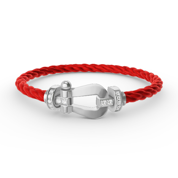 [Lucky Star]FORCE LARGE HORSESHOE HALF DIAMOND BRACELET SILVER