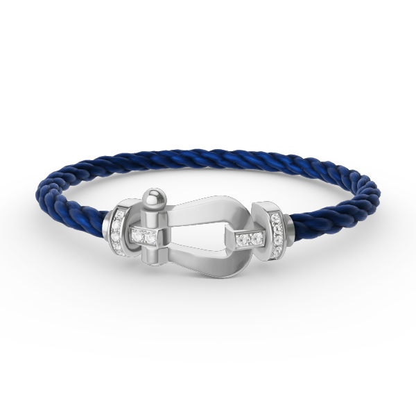 [Lucky Star]FORCE LARGE HORSESHOE HALF DIAMOND BRACELET SILVER