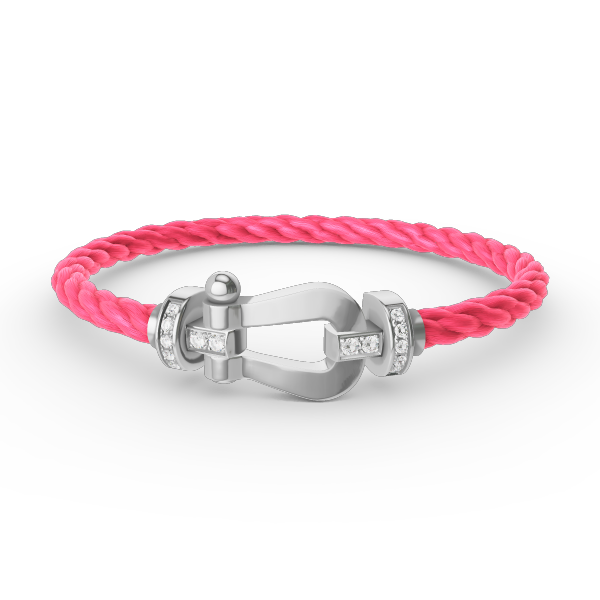 [Lucky Star]FORCE LARGE HORSESHOE HALF DIAMOND BRACELET SILVER