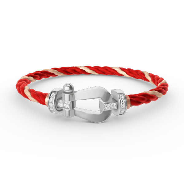 [Lucky Star]FORCE LARGE HORSESHOE HALF DIAMOND BRACELET SILVER