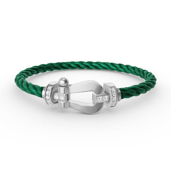 [Lucky Star]FORCE LARGE HORSESHOE HALF DIAMOND BRACELET SILVER