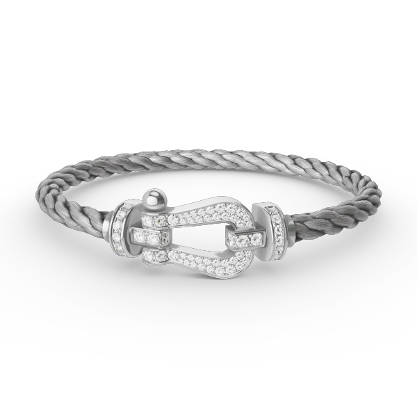 [Lucky Star]FORCE LARGE HORSESHOE FULL DIAMOND BRACELET SILVER