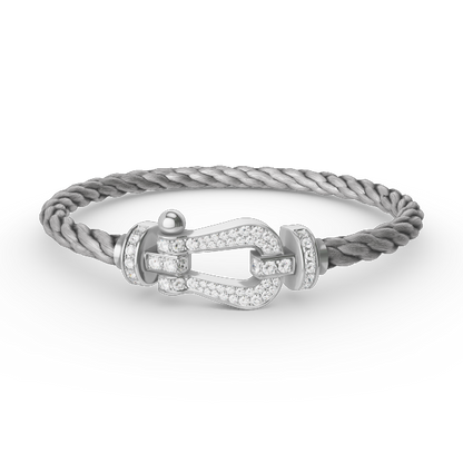 [Lucky Star]FORCE LARGE HORSESHOE FULL DIAMOND BRACELET SILVER