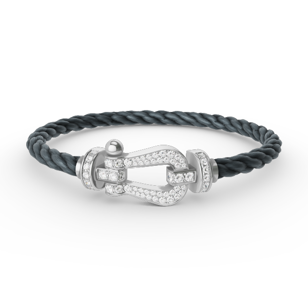 [Lucky Star]FORCE LARGE HORSESHOE FULL DIAMOND BRACELET SILVER